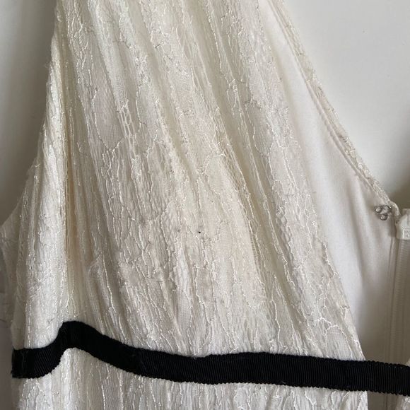 NWOT Adrianna Papell Colorblock Hi Lo Floral A Line Skirt Lace Long Gown Sz10 - Picture 5 of 5